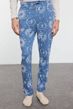 TRENDYOL MAN Gri - Mavi Regular Fit Couple/Cift Orme Pijama Tak?m? TMNAW25PT00050 - Trendyolmilla фото 4