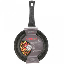 Сковорода с тефлоновым покрытием д22см "Гранит Induction", h5,5см, s0,38см, ручка из термостойкого пластика (Россия) Подходит для всех видов плит, включая индукционную.