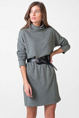 Платье фактурное короткое из трикотажа светло-зеленое - Fly фото 4