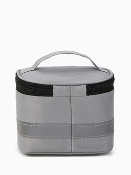 Косметичка-аптечка на молнии, на подкладке, с ручкой, с принтом, серая