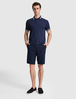 Lacivert Slim Fit D__meli Polo Yaka Ti__rt