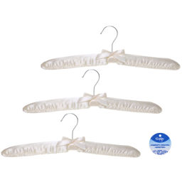 Цена за 4 шт. Плечики сатиновые 3шт "ТАРТИТАН", цвет жемчужный, 38см (Селфи)