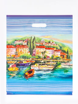 Цена за 50 шт. Пакет «Греция», полиэтиленовый с вырубной ручкой, 40×47 см, 45 мкм