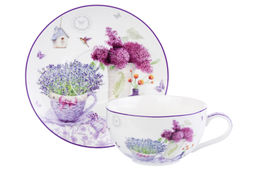 Чашка для капучино Elan Gallery Лаванда с блюдцем 350 мл New Bone China  фото 12