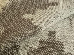 Плед хлопковый 140*200 жаккард "Пифагор" цв. 1886 бело-беж.