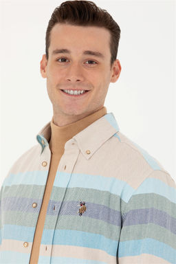 U. S. Polo Assn Мужская синяя рубашка с длинным рукавом - U.s. polo assn фото 9