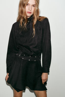 VESTIDO MINI EFECTO ANTE CINTUR?N / Marr?n - Zara фото 5