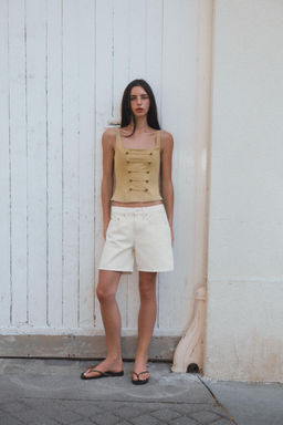 TOP CORSETERO BOTONES / Beige