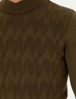 Haki Slim Fit Yar_m Bal_k__ Yaka Triko Kazak - Pierre cardin фото 7