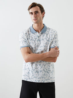 Polo Yaka K?sa Kollu Desenli Pike Erkek Ti??rt