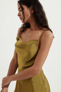 Vestido lencero de sat?n con lazada - H&m фото 7