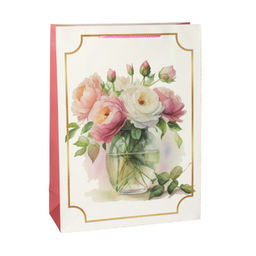 Цена за 12 шт. Пакет подарочный 26x32x12см Цветы / 5451L /уп 12/384/210 г - ГалеонТрейд фото 4