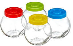 Набор из 4 стеклянных банок (по 0,15 л) VASO для сыпучих продуктов, 003606 /Mallony/  фото 3