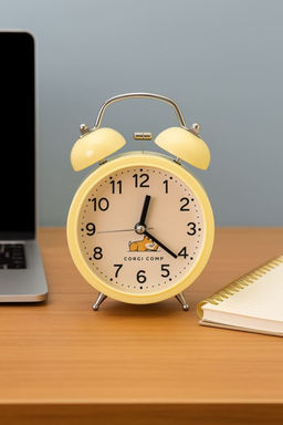Часы-будильник "Corgi", yellow (13,5х10 см)