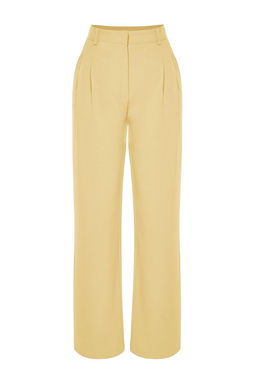 TRENDYOLMILLA Limited Edition Vizon Straight/Duz Kesim Pilili Dokuma Kumas Pantolon TWOAW23PL00401 фото 14