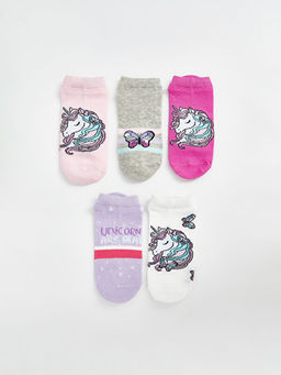 Desenli K?z ?ocuk Patik ?orap 5li