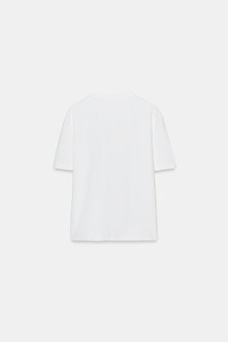 CAMISETA FLOR VOLUMEN / Blanco - Zara фото 7