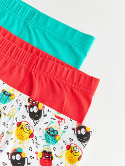 Bask?l? Pamuklu Erkek ?ocuk Boxer 3l? - Waikiki фото 3