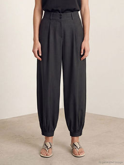 Y?ksek Bel Kad?n Pileli Jogger Pantolon