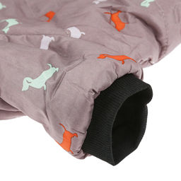 Пэт тойс (Pet toys) Одежда для собаки Куртка с капюшоном, с метал. кольцом, с принтом, на кнопках, р-р L, длина спинки 27см/обхват груди 38см/обхват шеи 32см, цвет-темно-бежевый, плащевка/синтепон/флис (100% полиэстер) (Китай) - Домашняя мода фото 8