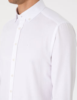 Beyaz Oxford Slim Fit Kolay _t_lenebilir G_mlek