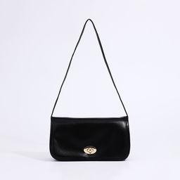 Сумка женская мессенджер на клапане, 23×6.5×12 см, чёрная