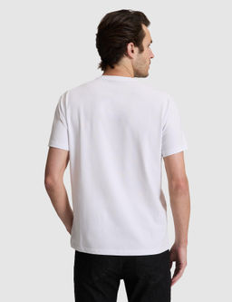 Beyaz Slim Fit Pamuk Kar___ml_ Bisiklet Yaka Basic T-shirt