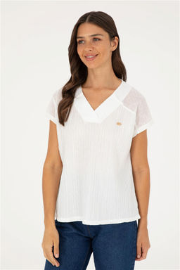 U. S. Polo Assn / Женская футболка цвета экрю - U.s. polo assn фото 3