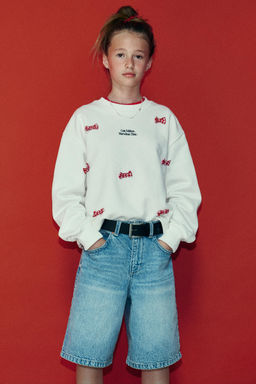 SWEATSHIRT WITH SLOGAN AND BOWS - Zara фото 5