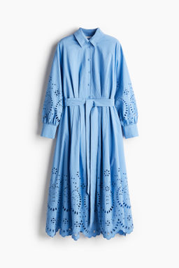 Vestido camisero con bordado ingl?s