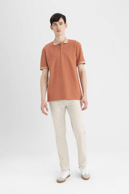 New Regular Fit K?sa Kollu Basic Duz Polo Tisort - Defacto фото 8
