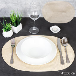 Салфетка для стола овальная /уп 6/300/ 30х45 см бежевая