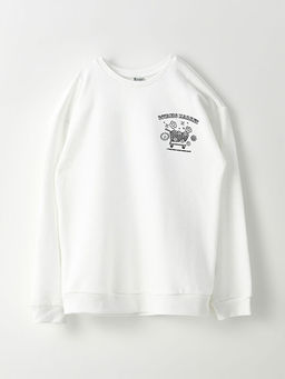 Bisiklet Yaka Bask?l? Uzun Kollu K?z ?ocuk Sweatshirt ve E?ofman Alt? - Waikiki фото 2