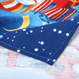 Набор новогодних полотенец Доляна Снеговик 35х60см-3штуки, 100% хлопок, вафельное полотно 162г/м2  фото 4