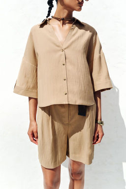 WIDE SHORT SLEEVE SHIRT - Zara фото 12