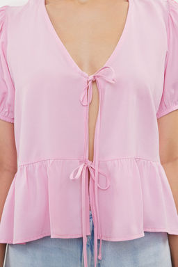 Pembe Baglamal? Dokuma Gomlek TWOSS24GO00237