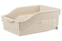 Контейнер хозяйственный 30,5*21*12,5 см Лофт латте на колесах широкий (модель 622020)