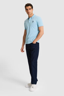 Erkek Slim Fit Polo Yaka Mavi Basic Ti__rt - U.s. polo assn фото 4