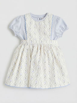 Desenli K?z Bebek Poplin Elbise