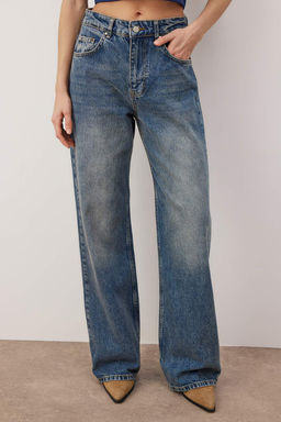 TRENDYOLMILLA Siyah Yuksek Bel Wide Leg Jeans TWOAW24JE00075  фото 7