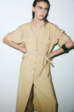 Vestido camisero entallado - H&m фото 3