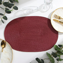 Салфетка сервировочная Доляна Овал, цв.бордо, 45*30 см