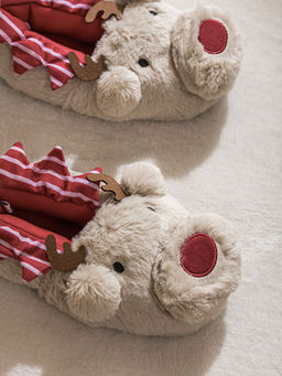 Hayvan Fig?rl? Pel?? Kad?n Panduf