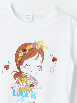 Bisiklet Yaka Bask?l? K?z Bebek Ti??rt 2li - Waikiki фото 3