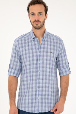 Мужская темно-синяя рубашка с длинным рукавом Неожиданная скидка в корзине - U.s. polo assn фото 3