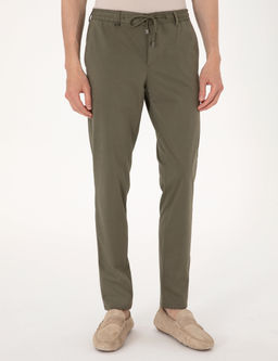 Haki Ex. Slim Fit Beli Lastikli Kordonlu Klasik Jogger Pantolon