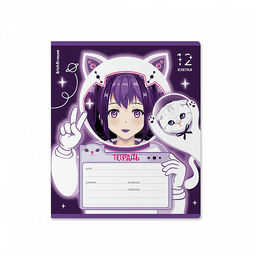 Цена за 10 шт. Тетрадь школьная ученическая ErichKrause Space Anime, 12 листов, клетка, выборочный УФ-лак c глиттером (в плёнке по 10 шт.)_MIX-PACK фото 3