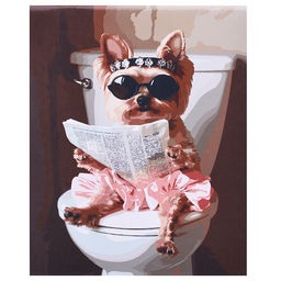 Холст с красками 40x50 по номерам "Важные новости" в коробке (30цв.)