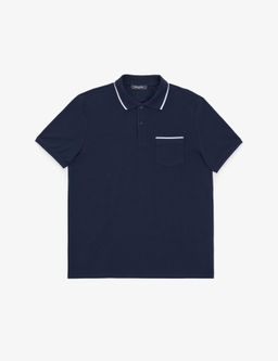 Lacivert Regular Fit %100 Pamuk D__meli Polo Yaka Ti__rt