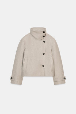 SHORT COAT WITH HIGH COLLAR - Zara фото 4